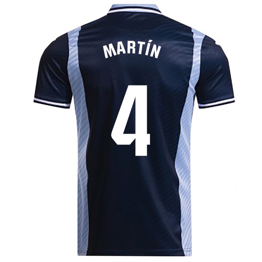 ילדים Álex Martín #4 כחול נייבי תכלת הרחק ג'רזי 2025/26 חולצה קצרה