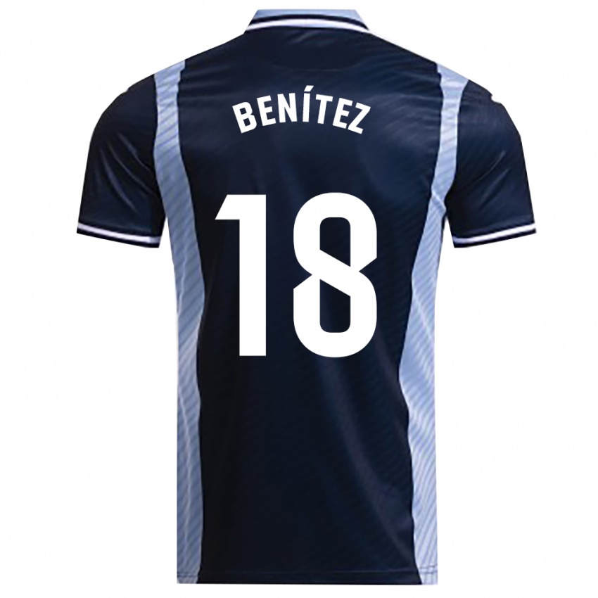 ילדים Paco Benítez #18 כחול נייבי תכלת הרחק ג'רזי 2025/26 חולצה קצרה
