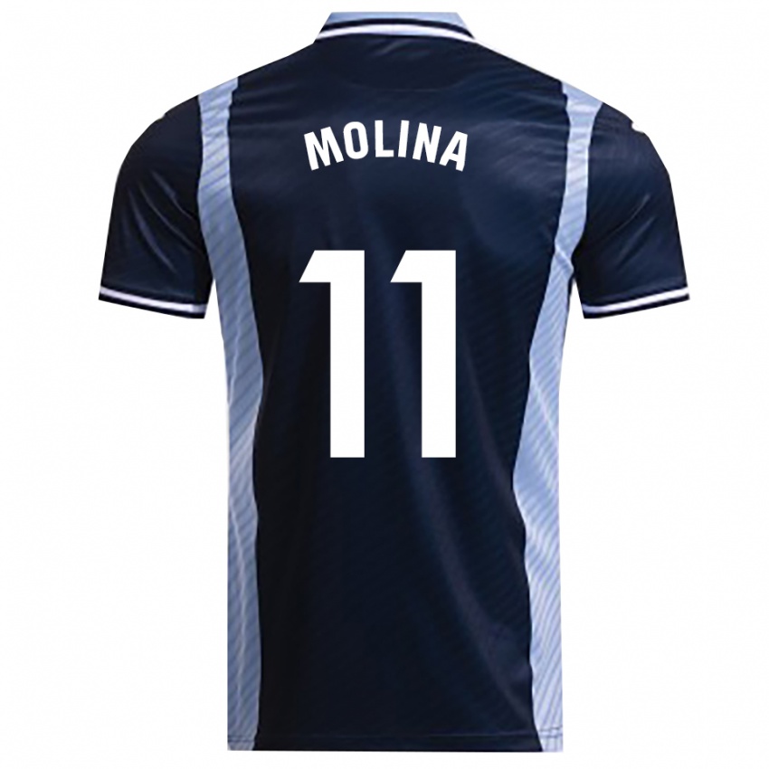 ילדים Antonio Molina #11 כחול נייבי תכלת הרחק ג'רזי 2025/26 חולצה קצרה