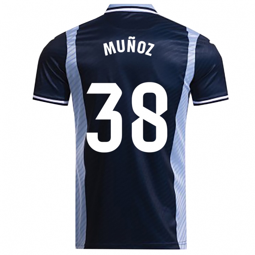 ילדים Pablo Muñoz #38 כחול נייבי תכלת הרחק ג'רזי 2025/26 חולצה קצרה