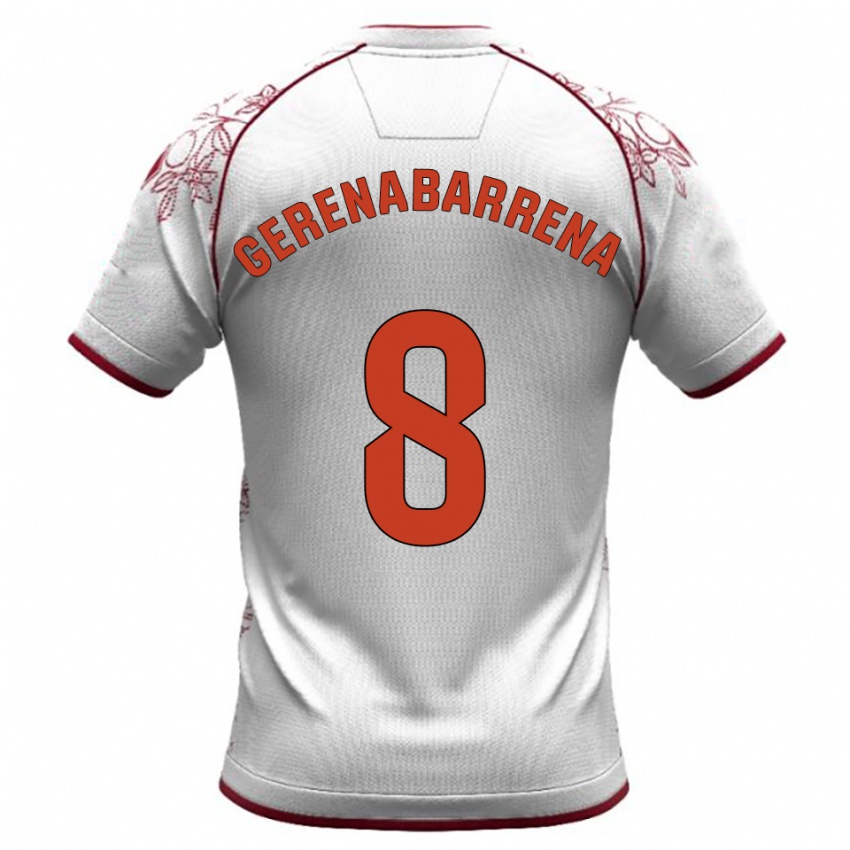 ילדים Beñat Gerenabarrena #8 לבן בורדו הרחק ג'רזי 2025/26 חולצה קצרה