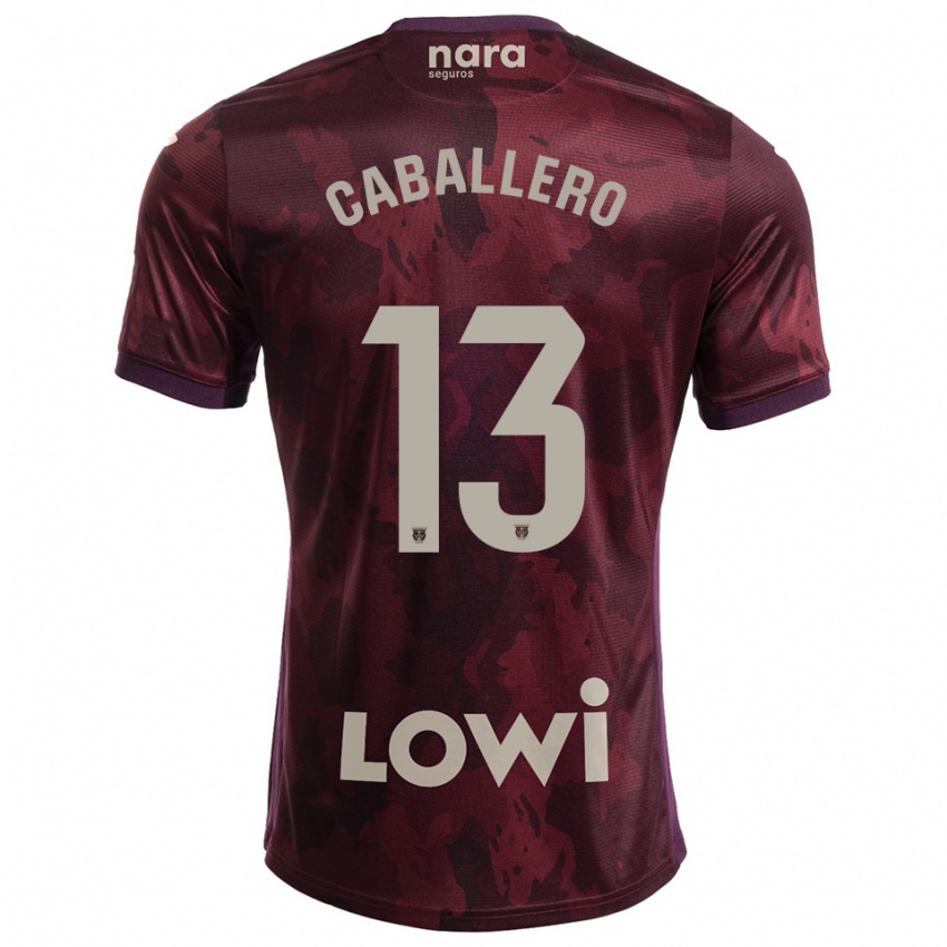 ילדים Hugo Caballero #13 בורדו לבן הרחק ג'רזי 2025/26 חולצה קצרה