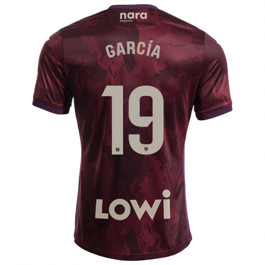 ילדים Diego García #19 בורדו לבן הרחק ג'רזי 2025/26 חולצה קצרה