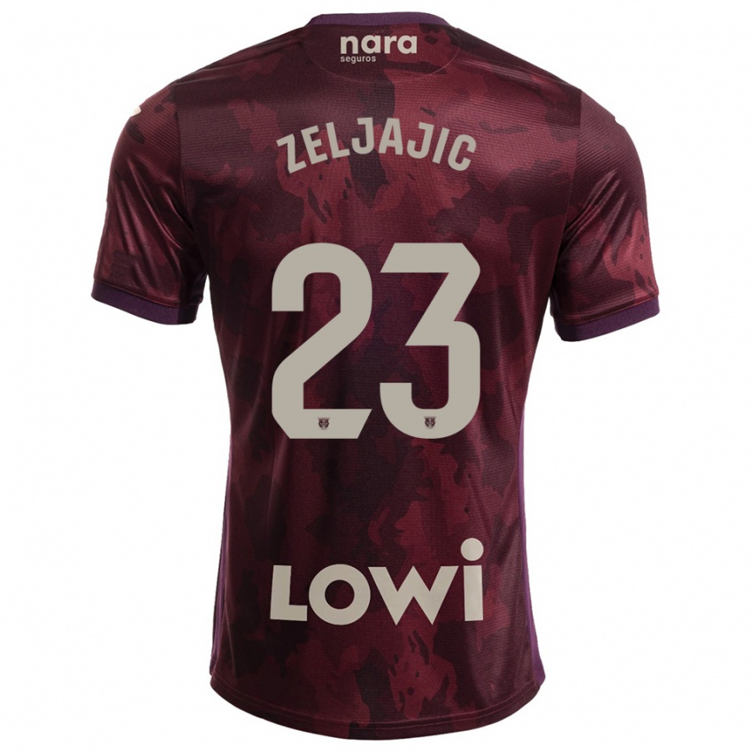 ילדים Stanislav Zeljajic #23 בורדו לבן הרחק ג'רזי 2025/26 חולצה קצרה