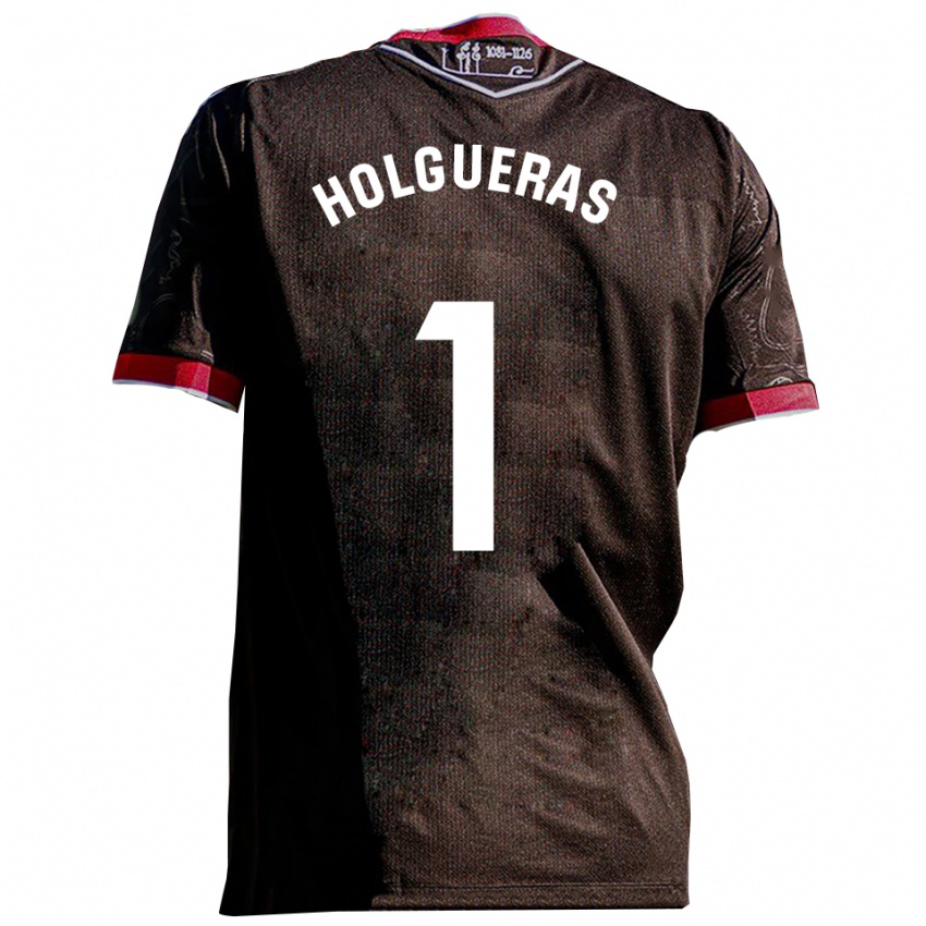 ילדים Javi Holgueras #1 שחור אדום הרחק ג'רזי 2025/26 חולצה קצרה