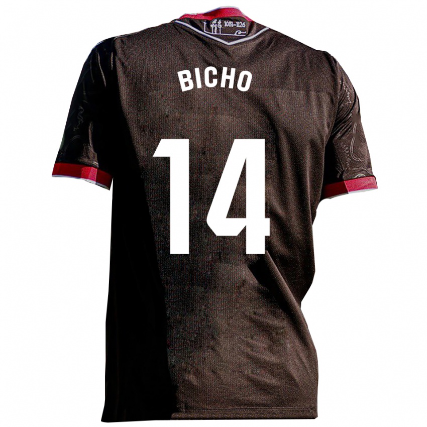 ילדים Bicho #14 שחור אדום הרחק ג'רזי 2025/26 חולצה קצרה