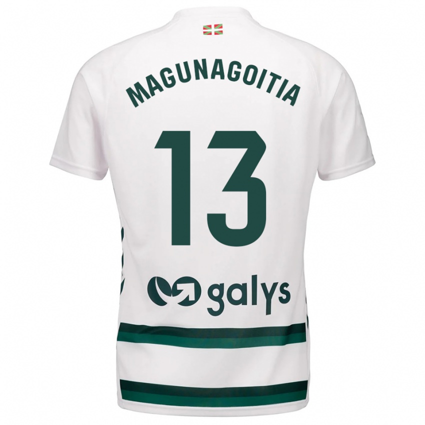 ילדים Jonmi Magunagoitia #13 לבן ירוק הרחק ג'רזי 2025/26 חולצה קצרה