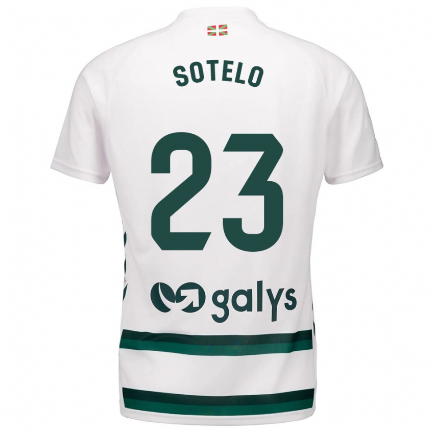 ילדים Marcos Sotelo #23 לבן ירוק הרחק ג'רזי 2025/26 חולצה קצרה