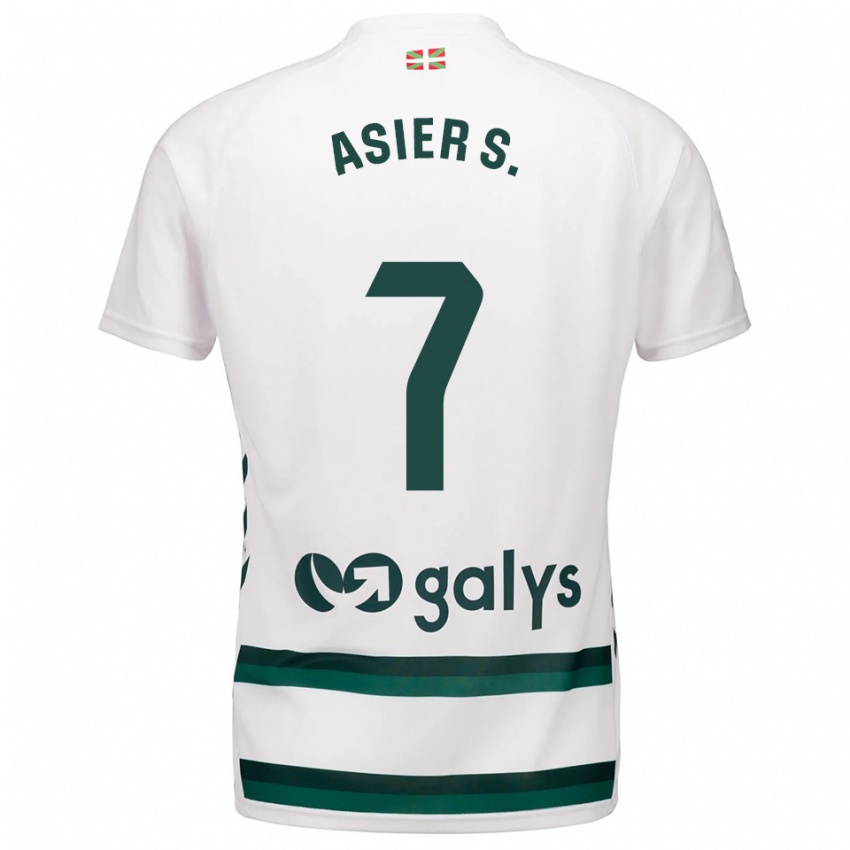 ילדים Asier Sánchez #7 לבן ירוק הרחק ג'רזי 2025/26 חולצה קצרה