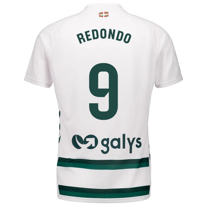 ילדים Ekaitz Redondo #9 לבן ירוק הרחק ג'רזי 2025/26 חולצה קצרה