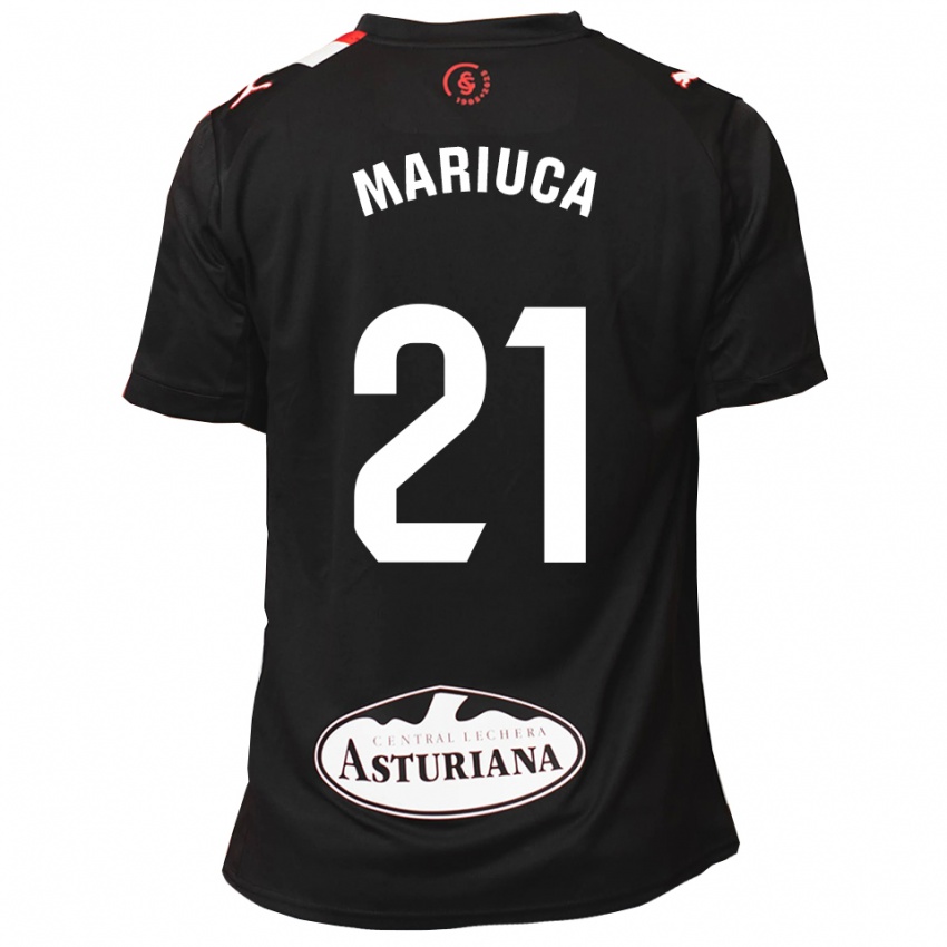 ילדים María González Rodríguez #21 שחור לבן הרחק ג'רזי 2025/26 חולצה קצרה