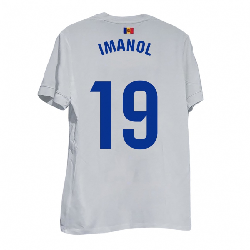 ילדים אימנול גרסיה דה אלבניס #19 לבן צהוב כחול הרחק ג'רזי 2025/26 חולצה קצרה
