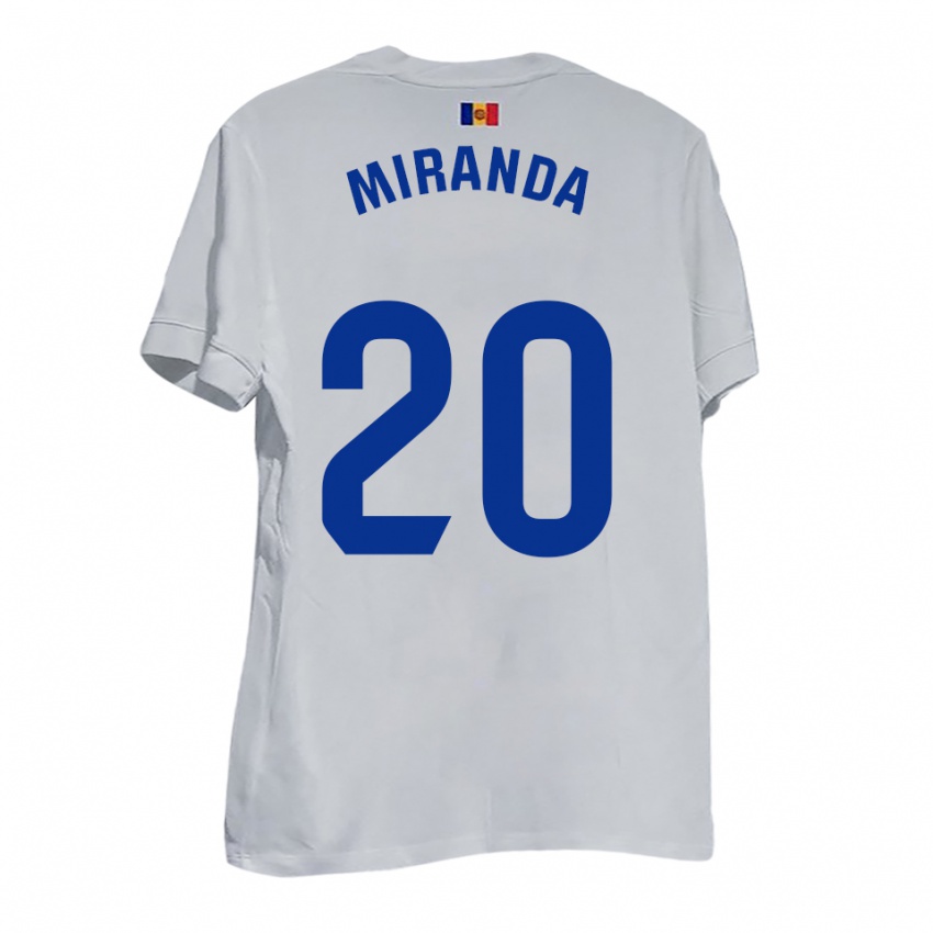 ילדים Pau Miranda #20 לבן צהוב כחול הרחק ג'רזי 2025/26 חולצה קצרה