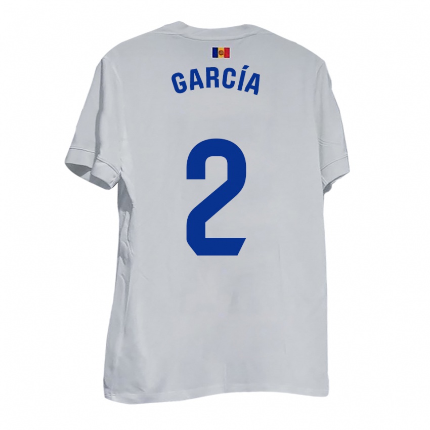 ילדים סרני גרסיה מוראגז #2 לבן צהוב כחול הרחק ג'רזי 2025/26 חולצה קצרה