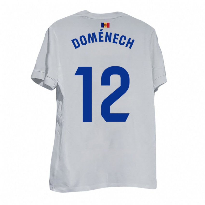 ילדים מארק דומנק #12 לבן צהוב כחול הרחק ג'רזי 2025/26 חולצה קצרה