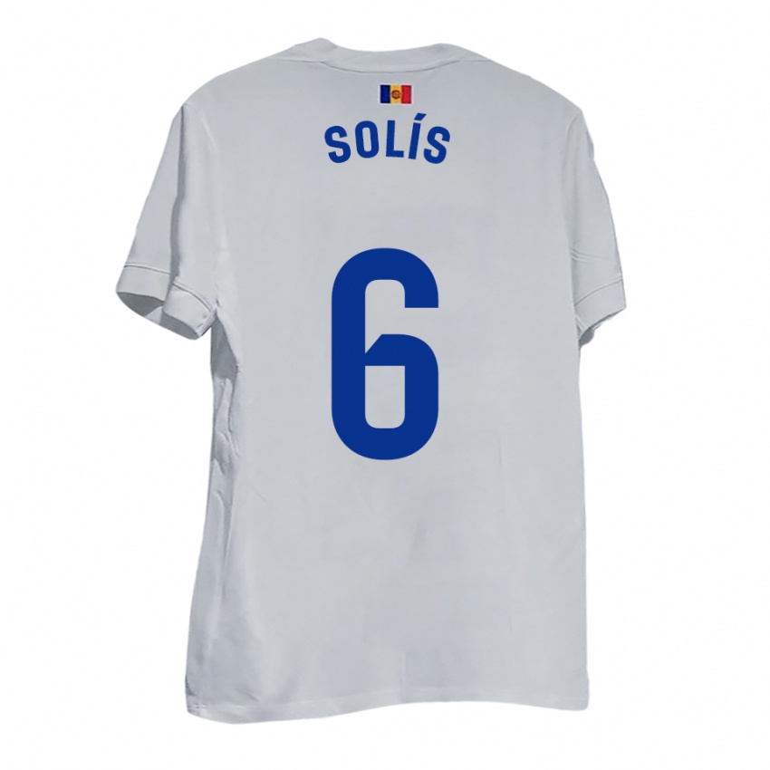 ילדים אלברטו סוליס #6 לבן צהוב כחול הרחק ג'רזי 2025/26 חולצה קצרה