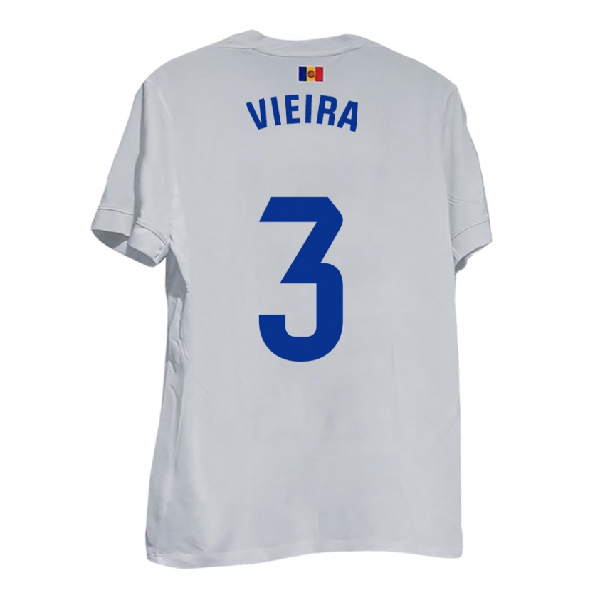 ילדים Daniel Vieira #3 לבן צהוב כחול הרחק ג'רזי 2025/26 חולצה קצרה