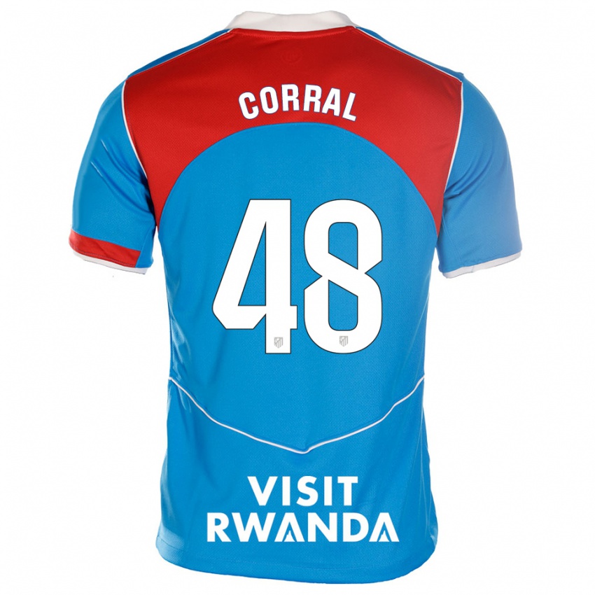 ילדים Adrian Corral #48 כחול לבן ג'רזי קיט שלישי 2025/26 חולצה קצרה