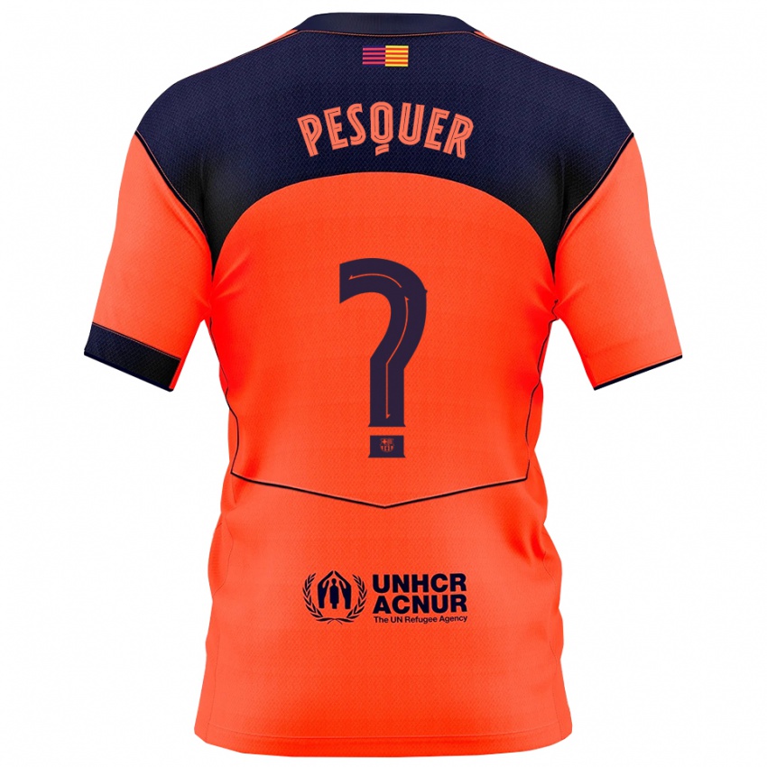 ילדים Jordi Pesquer #0 כתום נייבי ג'רזי קיט שלישי 2025/26 חולצה קצרה