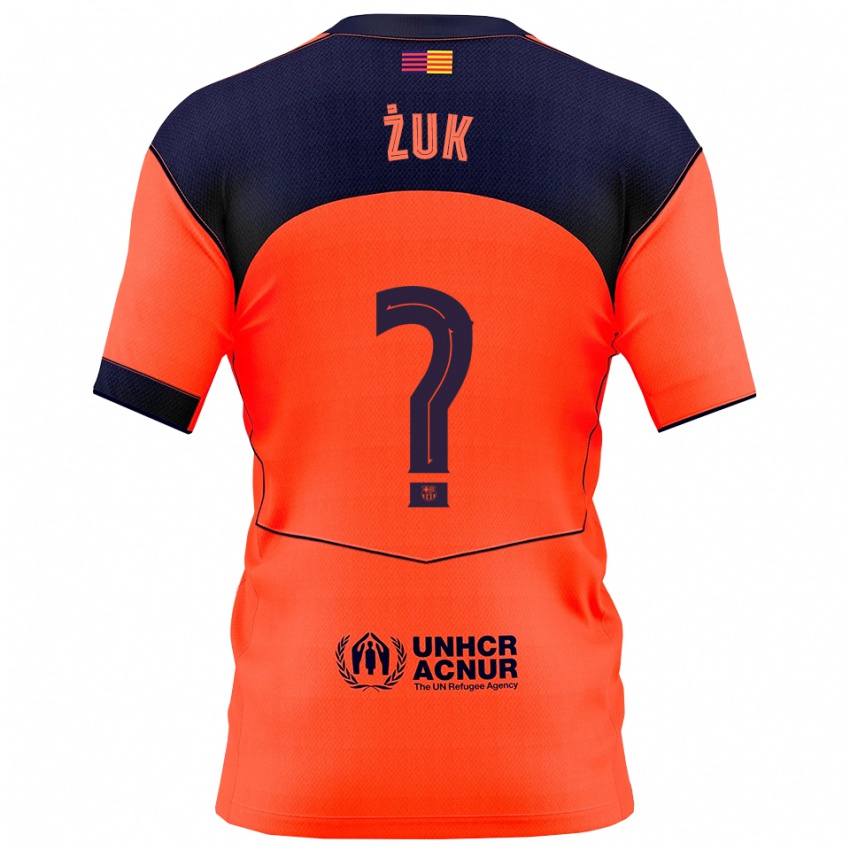 ילדים Michał Żuk #0 כתום נייבי ג'רזי קיט שלישי 2025/26 חולצה קצרה