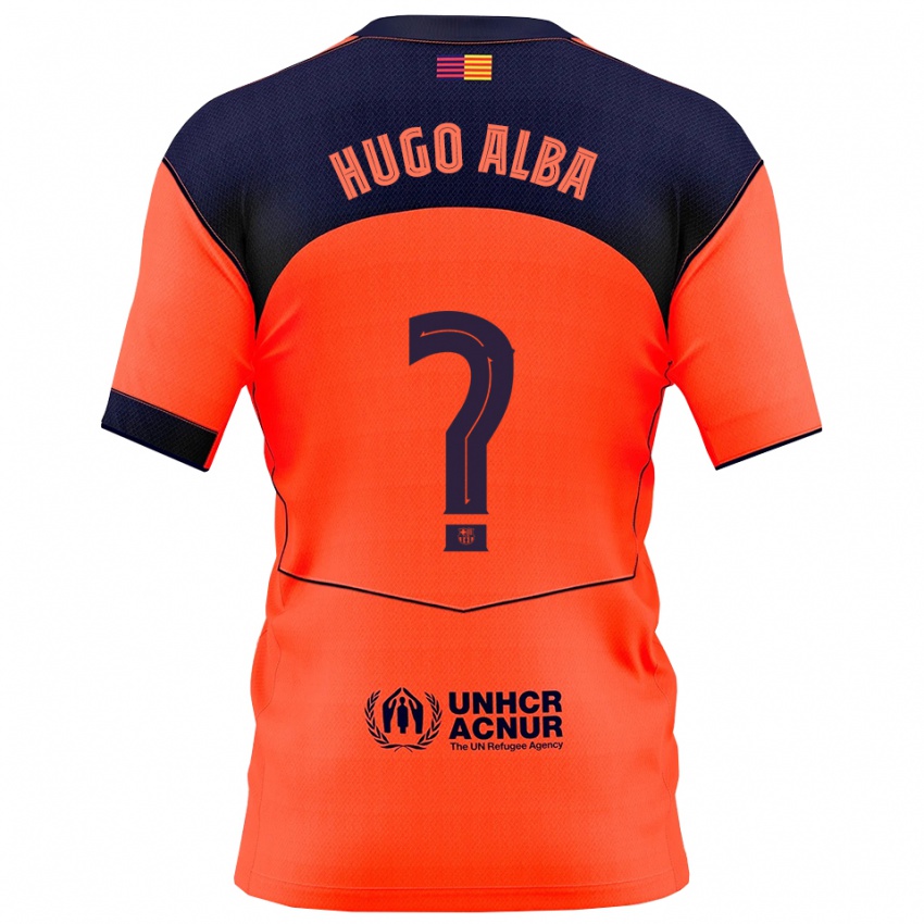 ילדים Hugo Alba #0 כתום נייבי ג'רזי קיט שלישי 2025/26 חולצה קצרה