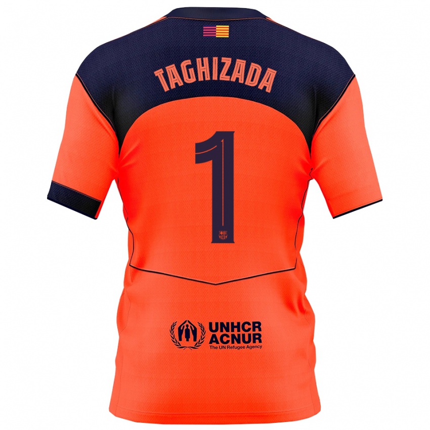 ילדים Eldar Taghizada #1 כתום נייבי ג'רזי קיט שלישי 2025/26 חולצה קצרה