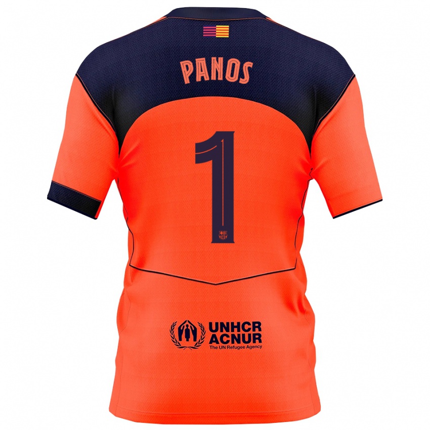 ילדים סנדרה פאנוס #1 כתום נייבי ג'רזי קיט שלישי 2025/26 חולצה קצרה