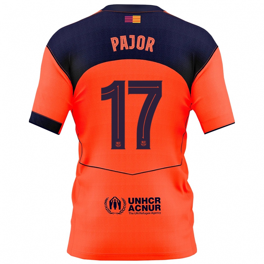 ילדים אווה פייור #17 כתום נייבי ג'רזי קיט שלישי 2025/26 חולצה קצרה