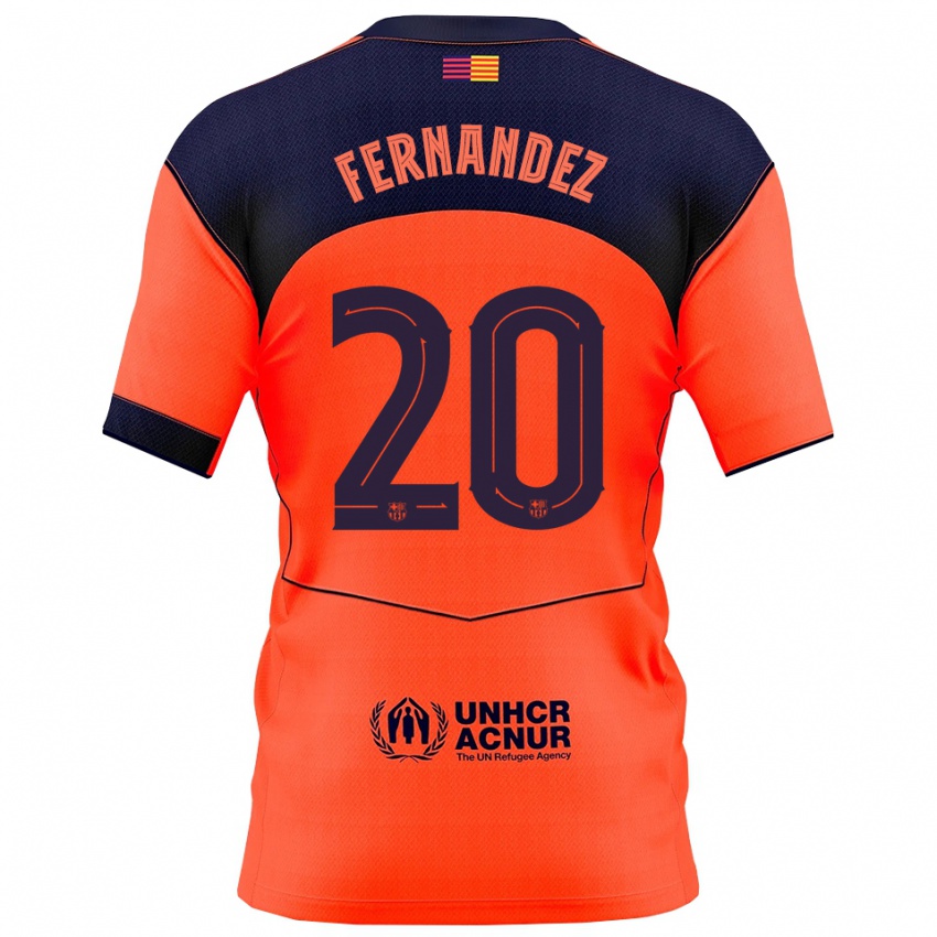 ילדים Pedro Fernández #20 כתום נייבי ג'רזי קיט שלישי 2025/26 חולצה קצרה