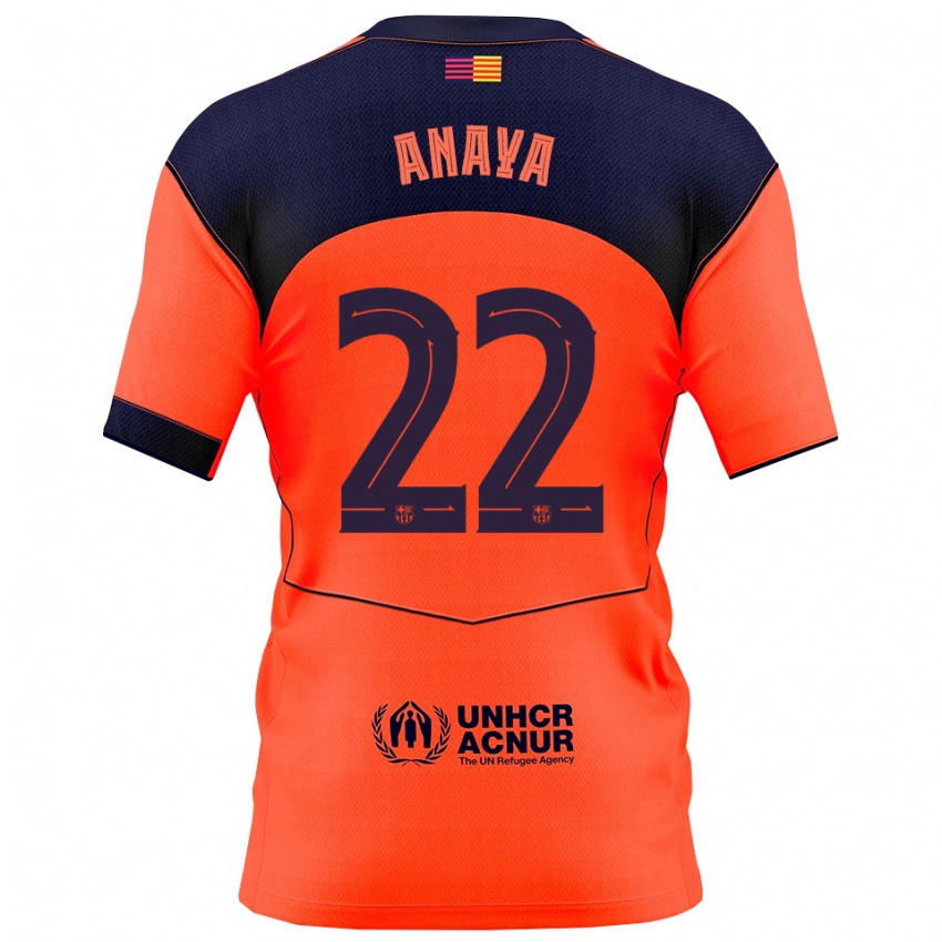 ילדים ג'ואן אנאיה #22 כתום נייבי ג'רזי קיט שלישי 2025/26 חולצה קצרה