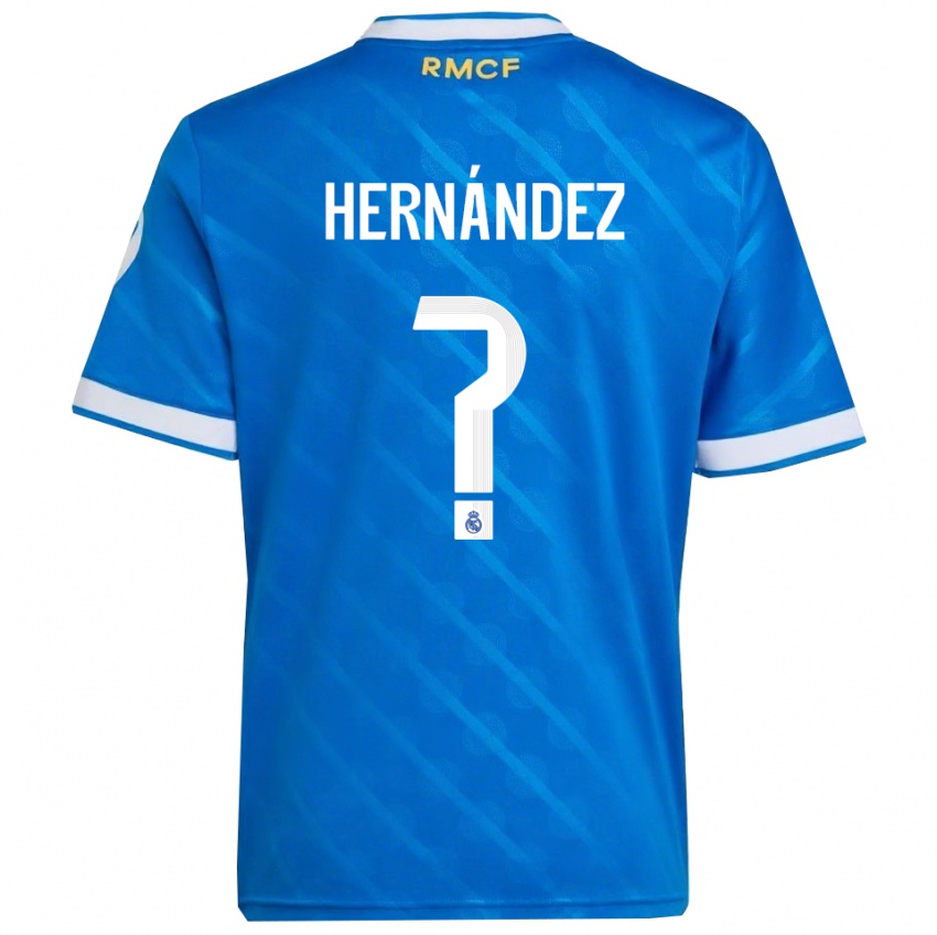 ילדים Enaitz Hernández #0 כחול לבן ג'רזי קיט שלישי 2025/26 חולצה קצרה