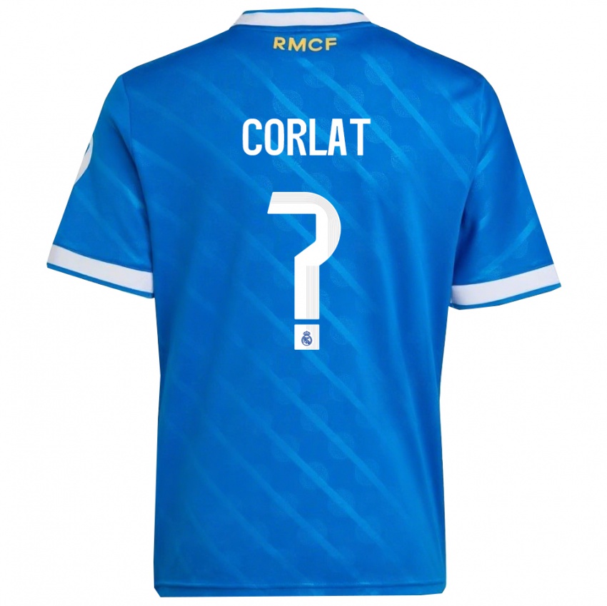 ילדים Edu Corlat #0 כחול לבן ג'רזי קיט שלישי 2025/26 חולצה קצרה