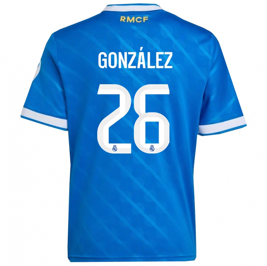ילדים פרן גונסאלס #26 כחול לבן ג'רזי קיט שלישי 2025/26 חולצה קצרה