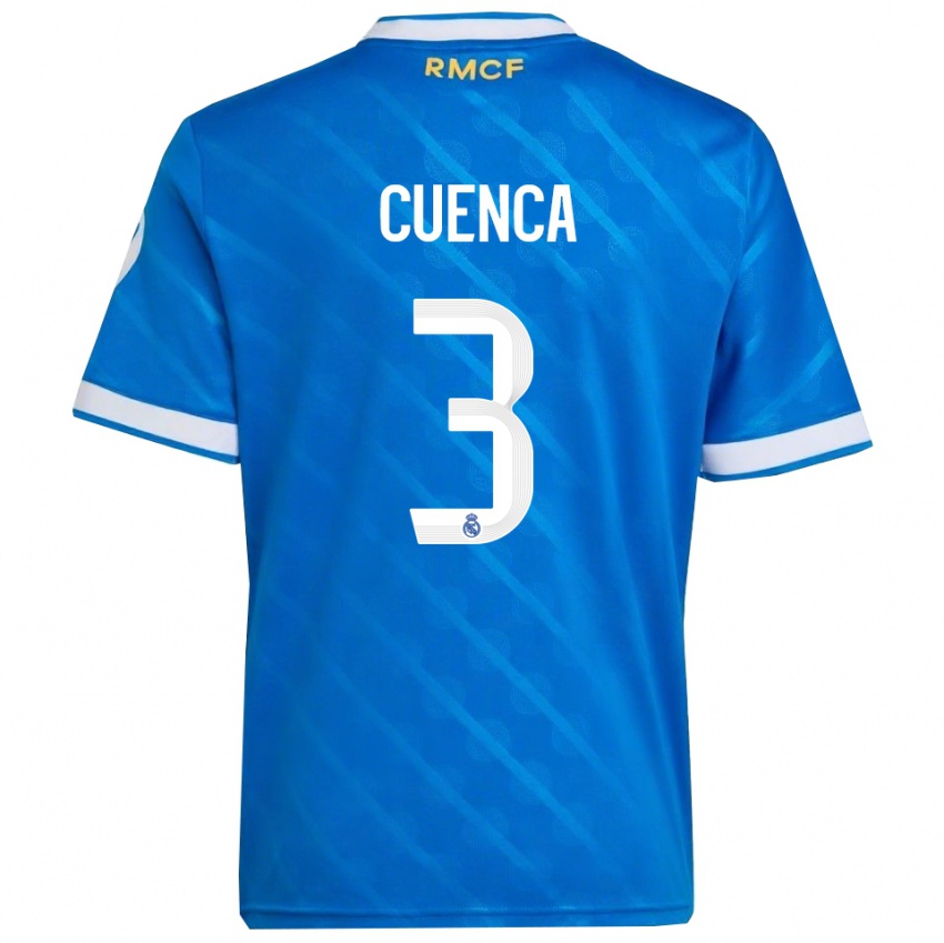 ילדים David Cuenca #3 כחול לבן ג'רזי קיט שלישי 2025/26 חולצה קצרה