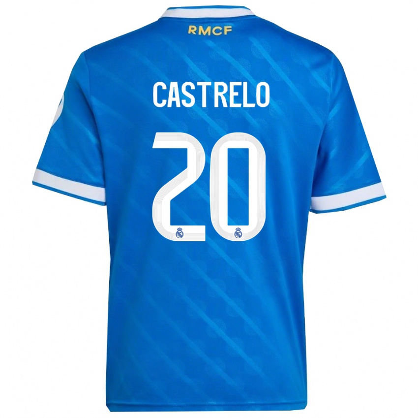 ילדים Gabri Castrelo #20 כחול לבן ג'רזי קיט שלישי 2025/26 חולצה קצרה