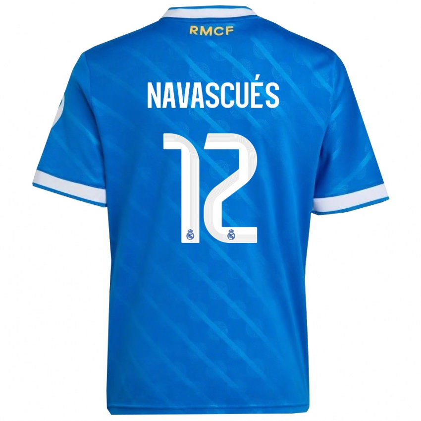 ילדים Liberto Navascués #12 כחול לבן ג'רזי קיט שלישי 2025/26 חולצה קצרה