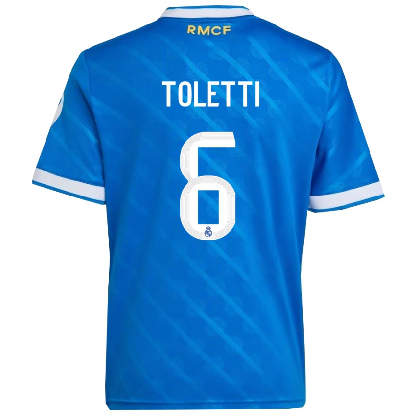 ילדים סנדי טולטי #6 כחול לבן ג'רזי קיט שלישי 2025/26 חולצה קצרה