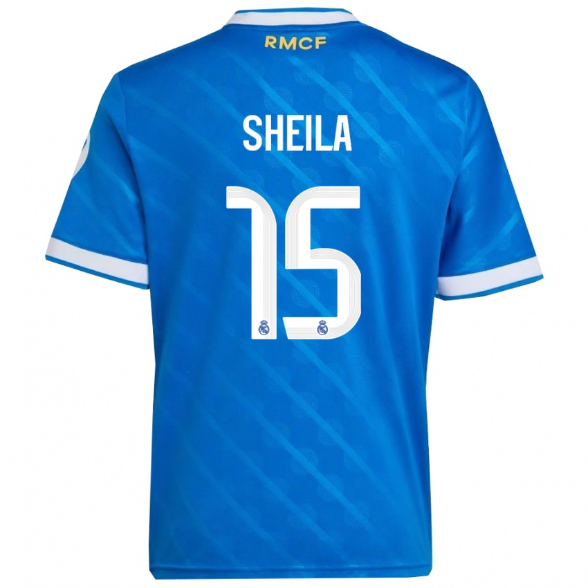 ילדים שילה גרסיה #15 כחול לבן ג'רזי קיט שלישי 2025/26 חולצה קצרה