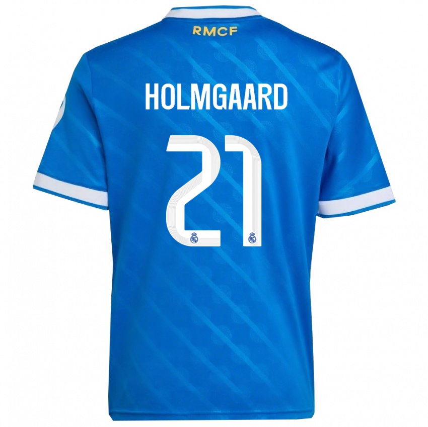 ילדים שרה הולמגארד #21 כחול לבן ג'רזי קיט שלישי 2025/26 חולצה קצרה