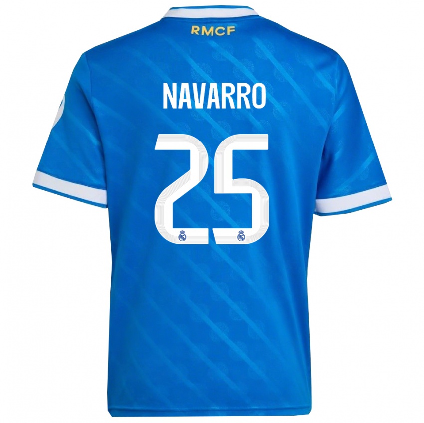 ילדים Javier Navarro #25 כחול לבן ג'רזי קיט שלישי 2025/26 חולצה קצרה