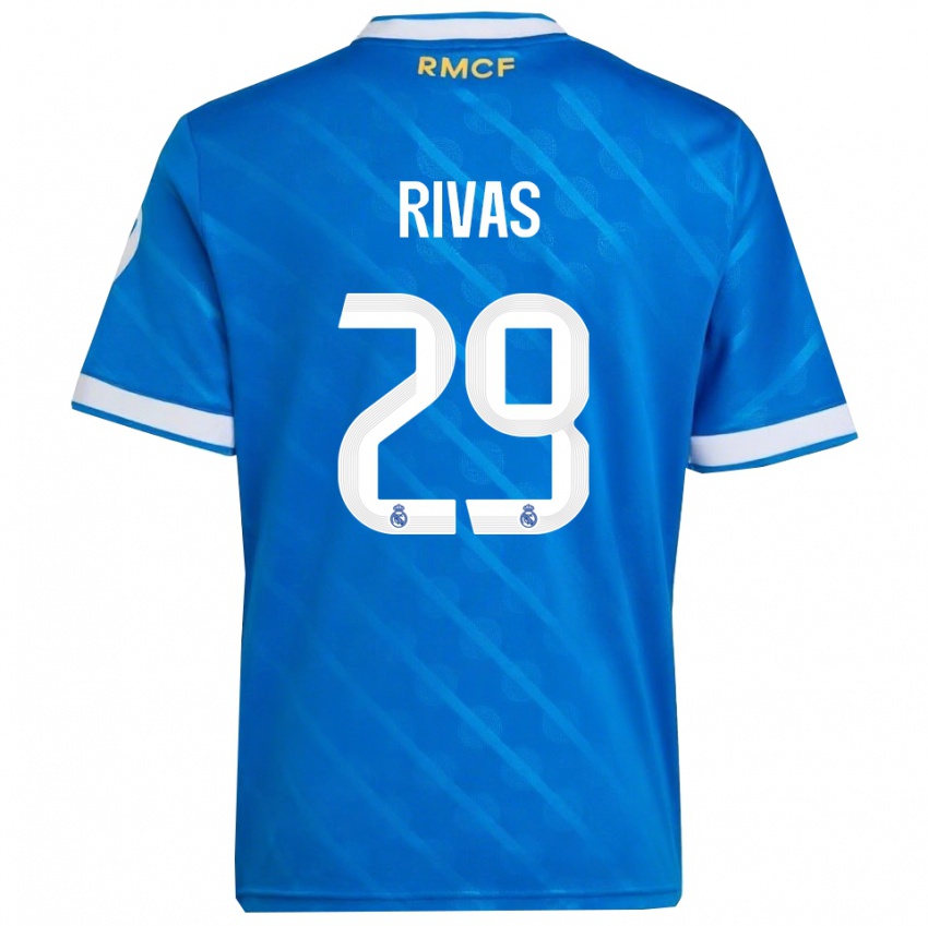 ילדים מריו ריבאס #29 כחול לבן ג'רזי קיט שלישי 2025/26 חולצה קצרה