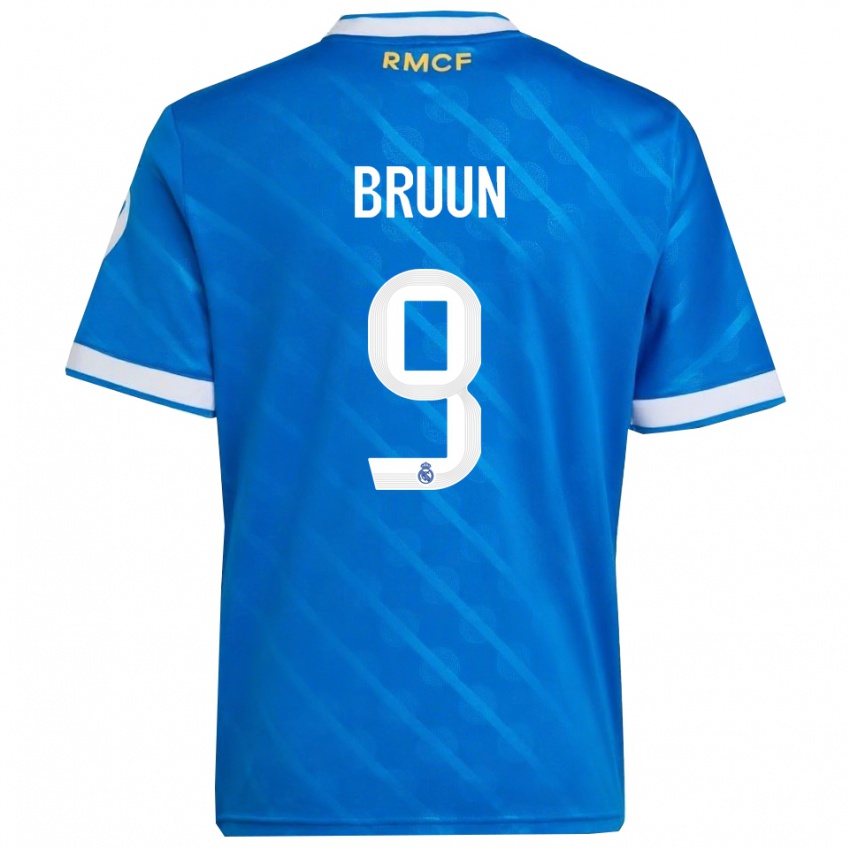 ילדים סינה ברון #9 כחול לבן ג'רזי קיט שלישי 2025/26 חולצה קצרה