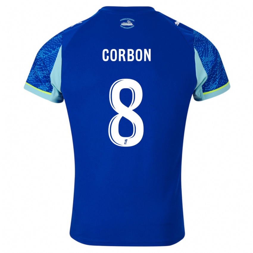 ילדים Max Corbon #8 תכלת לבן ג'רזי קיט שלישי 2025/26 חולצה קצרה