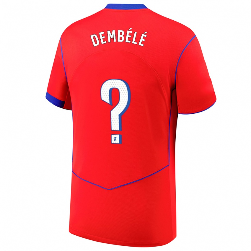 ילדים Omar Dembélé #0 אדום כחול לבן ג'רזי קיט שלישי 2025/26 חולצה קצרה
