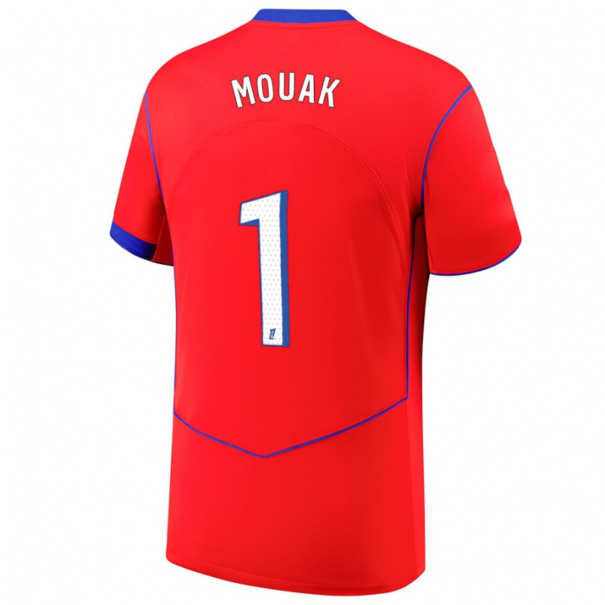 ילדים Adam Mouak #1 אדום כחול לבן ג'רזי קיט שלישי 2025/26 חולצה קצרה