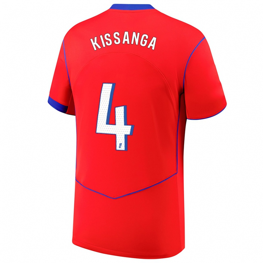 ילדים Hugo Kissanga #4 אדום כחול לבן ג'רזי קיט שלישי 2025/26 חולצה קצרה