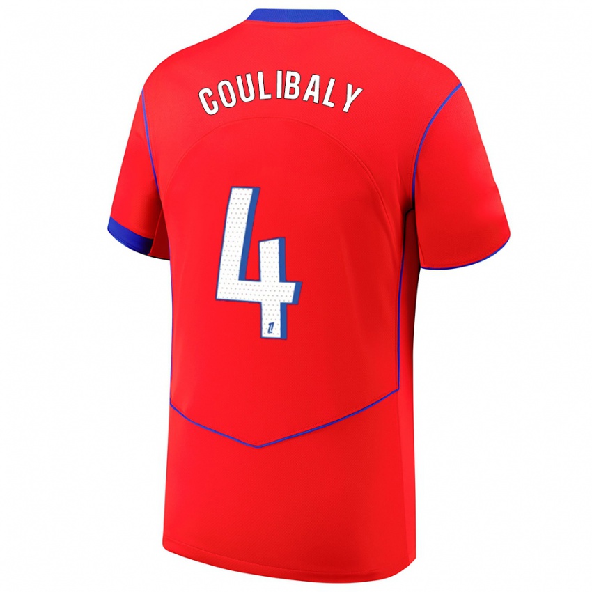 ילדים Samba Coulibaly #4 אדום כחול לבן ג'רזי קיט שלישי 2025/26 חולצה קצרה