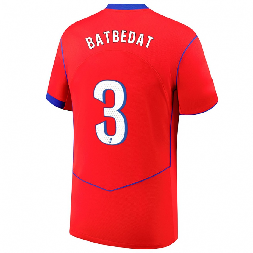 ילדים Lucas Batbedat #3 אדום כחול לבן ג'רזי קיט שלישי 2025/26 חולצה קצרה