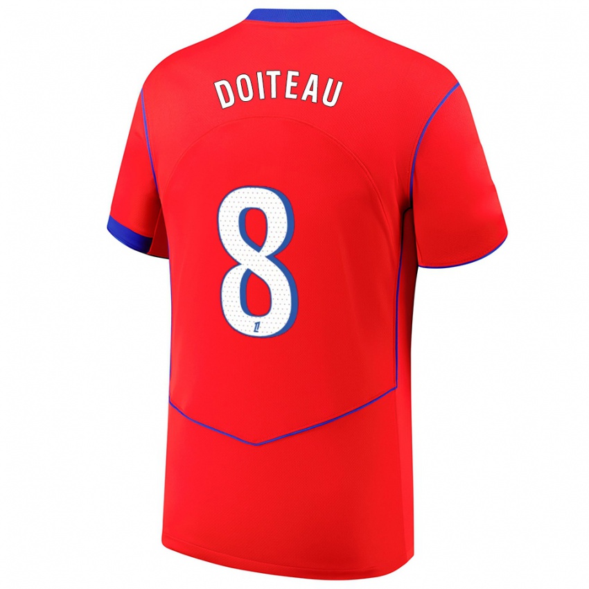 ילדים Benoit Doiteau #8 אדום כחול לבן ג'רזי קיט שלישי 2025/26 חולצה קצרה