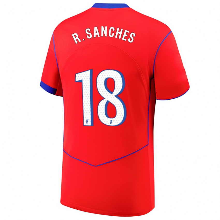 ילדים רנאטו סאנצ'ס #18 אדום כחול לבן ג'רזי קיט שלישי 2025/26 חולצה קצרה